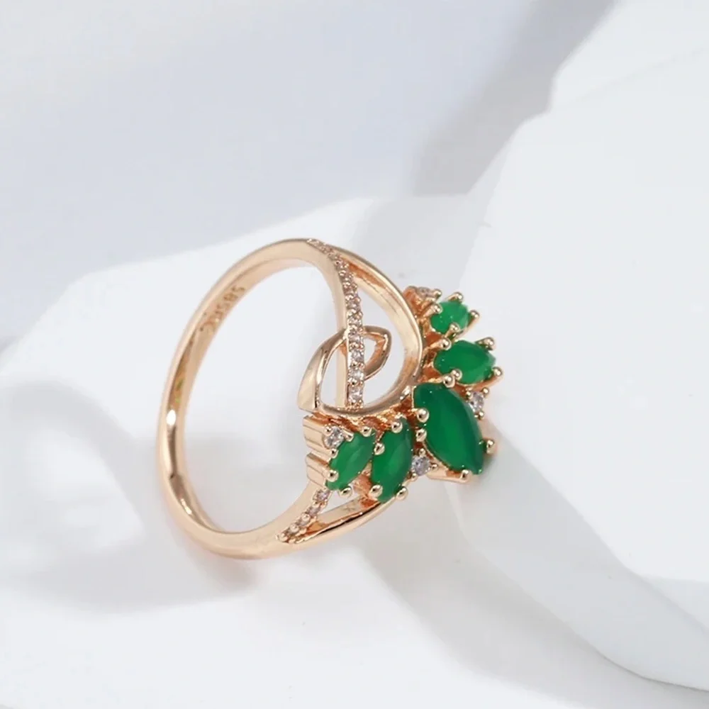 NEW Rose Gold Rhombus Cut Emerald Ring